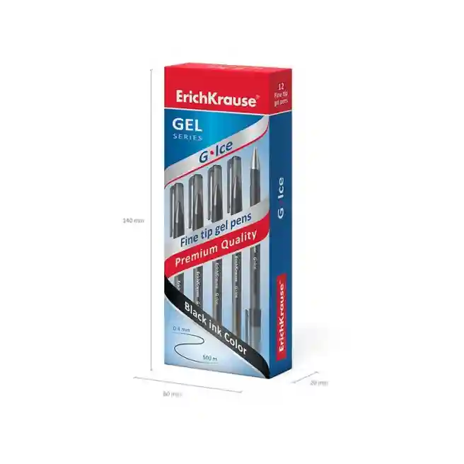 Pix cu gel Erich Krause G-ICE gel, negru 0,50 mm