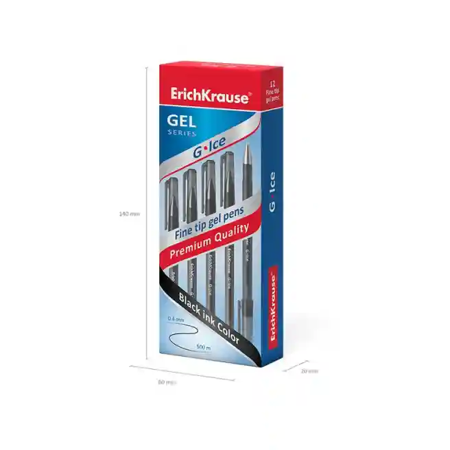 Pix cu gel Erich Krause G-ICE gel, negru 0,50 mm