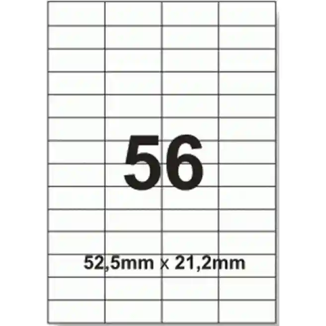 Etichete autoadezive A4, 56 buc., 52.5*21.2mm (100 foi)