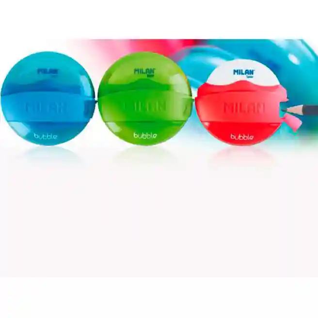 Ascuțitoare MILAN 4704116 în container + radieră, seria "Bubble"