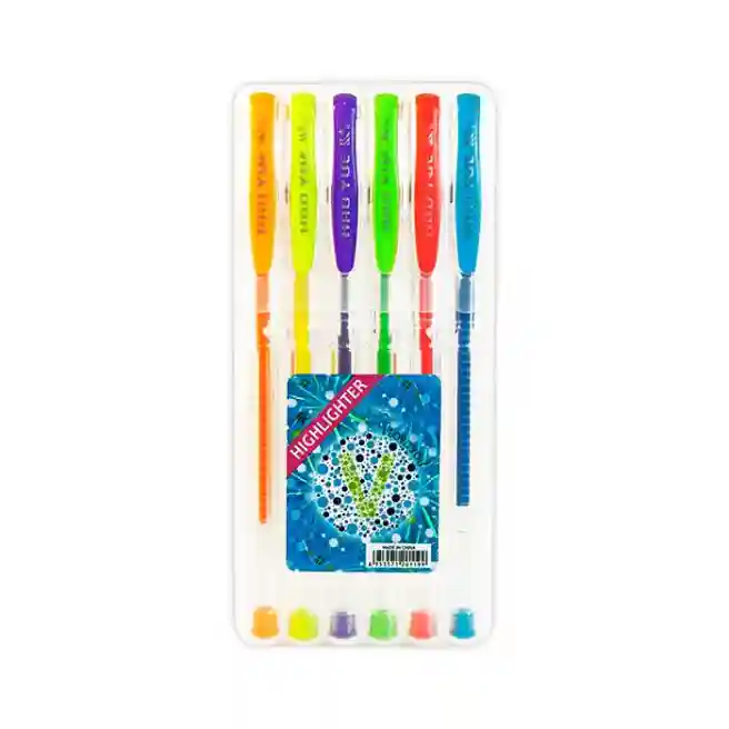 Set de pixuri gel, 6 buc, Neon