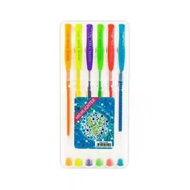 Set de pixuri gel, 6 buc, Neon
