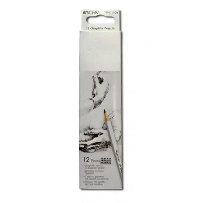 Set de creioane p/u desen MARCO Raffine, 12 buc., 3H-4B, 12 CB, MIX