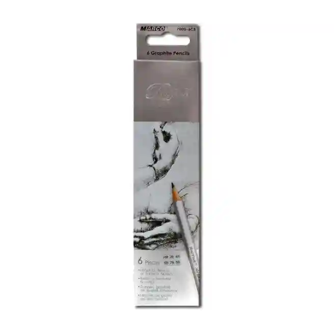 Set de creioane p/u desen MARCO Raffine, 6 buc., HB-8B