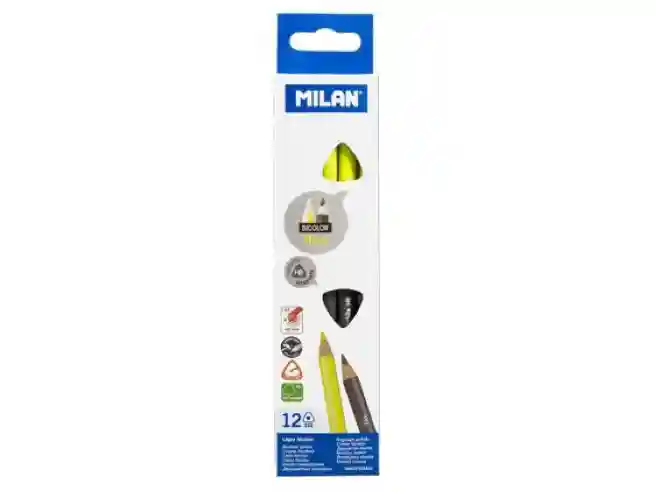 Карандаш MILAN Fluo-Graphite, 2-цветный (серый/жел), 7323812
