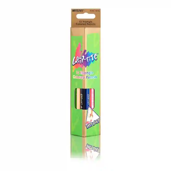 Creioane MARCO Grip-Rite, 12 culori, triunghiulare