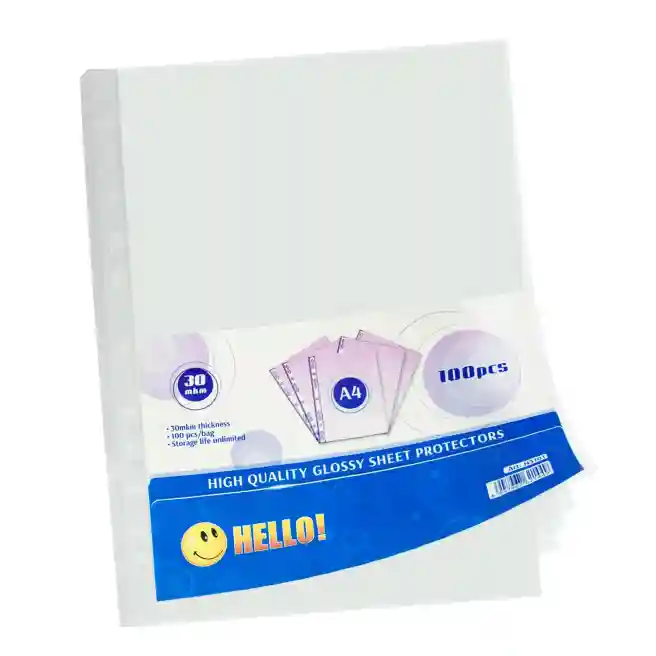 Folii de protectie HELLO Glossy, A4/30 mkm, 100 buc.