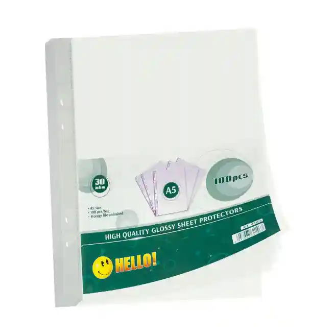 Файл для документов HELLO Glossy, А5, 100 шт.