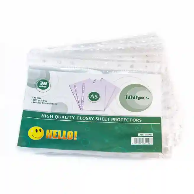 Файл для документов HELLO Glossy, А5, 100 шт.