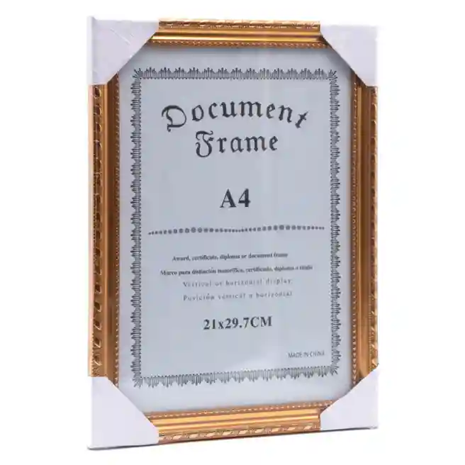 Ramă foto A4 din plastic, aurită, 159