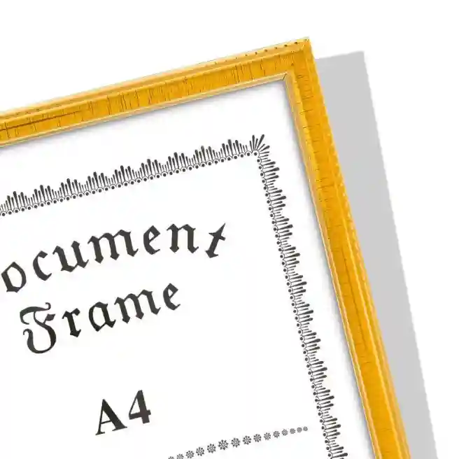 Ramă foto A4 din plastic, aurită