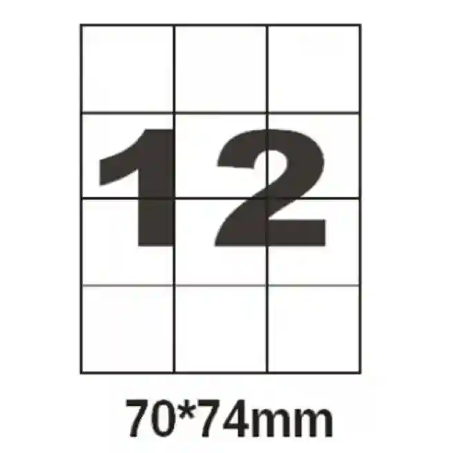 Etichete autoadezive A4, 12 bucati, 70*74 (100foi)