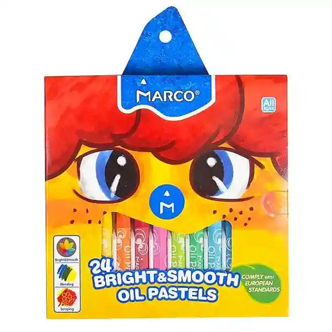 Cretă-creioane pastel, din ulei, MARCO Colorite 24 culori