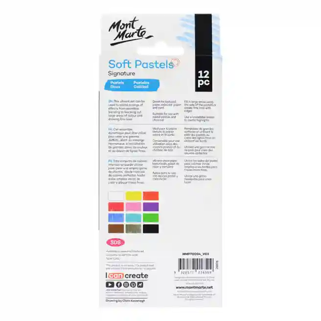 Set cretă colorată Soft Pastels, 12 culori