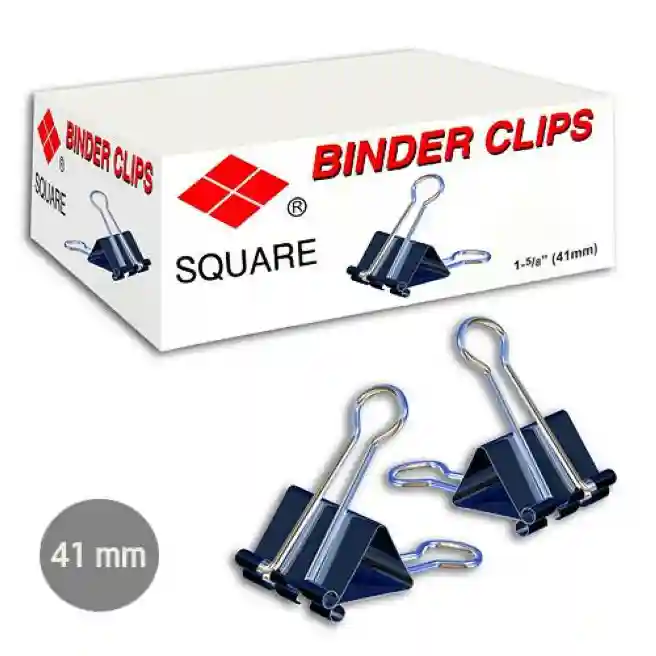 Зажим канцелярский SQUARE, 41мм (по штучно)