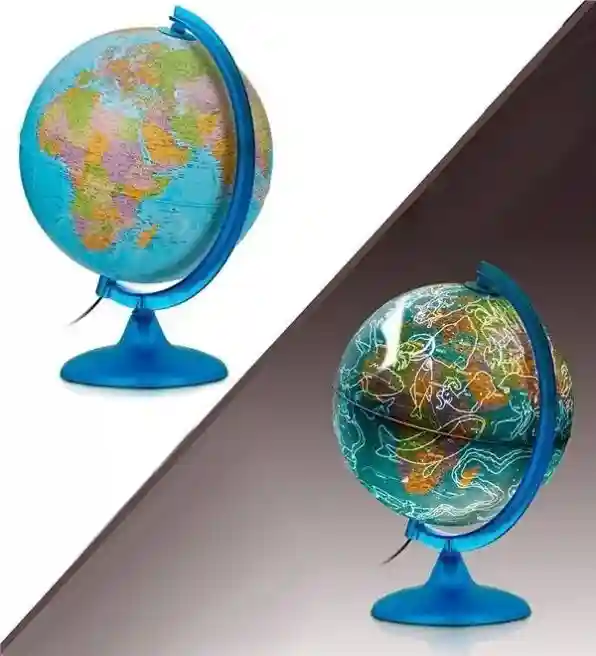 Glob cu harta politică + a cerului, d=25cm, cu iluminare NIGHT & DAY RO