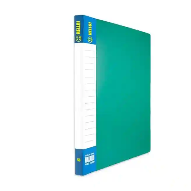 Mapa cu 40 folii de protectie A4 HELLO!, verde