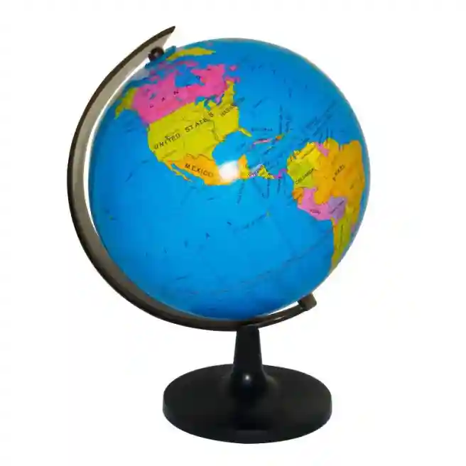Glob cu harta politica a lumii, d=21.4 cm (hartie)