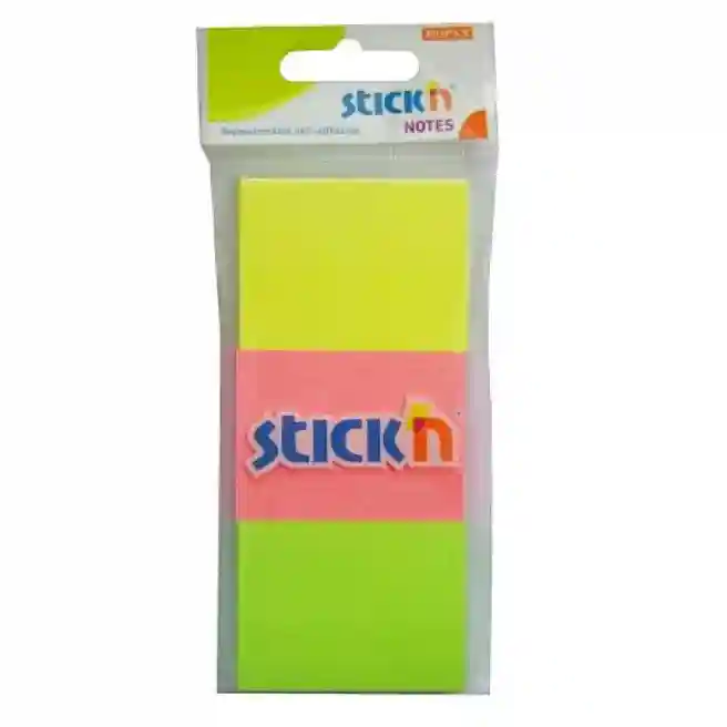 Блок для заметок 38x51мм/100л (3шт.) НЕОН, ассорти STICK`N