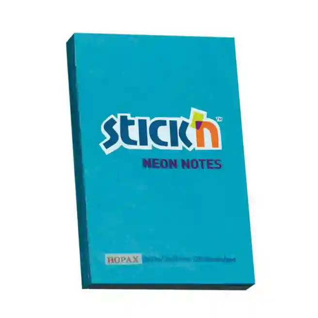 Hârtie pentru notițe, 76x51, 100 foi, STICK`N, neon albastru deschis 21207