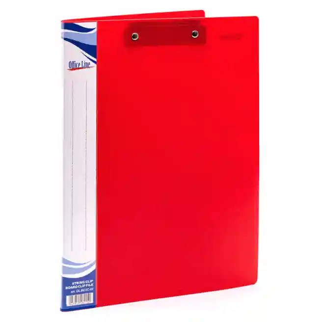 Mapă din plastic OfficeLine, cu clip și șină metalică, assorti