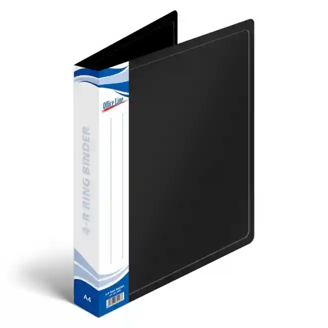 Mapa din plastic OfficeLine, cu 4 inele 35 mm, neagra