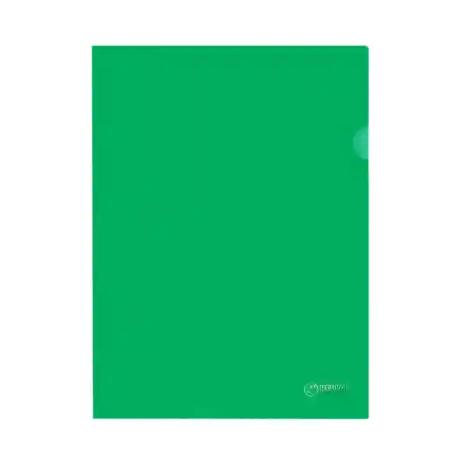 Mapa-colțar A4 HELLO!, verde transparentă