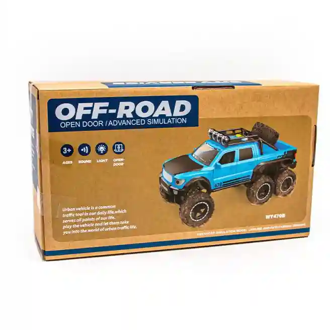 WY Masina cu inertie 1:16 "Off-road 6 wheels" (lumini,sunete), albastra, cod 51018