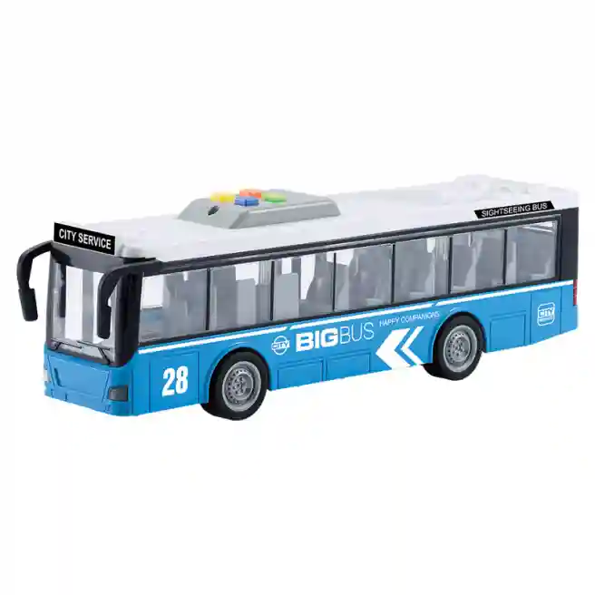 WY Autobus cu inertie "Single-deck Bus" albastru (lumini,sunete), cod 36207