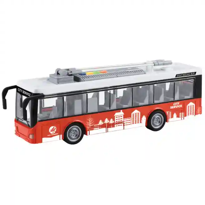 WY Троллейбус инерц. "Single-deck Trolleybus" красный (свет,звук), код 36208
