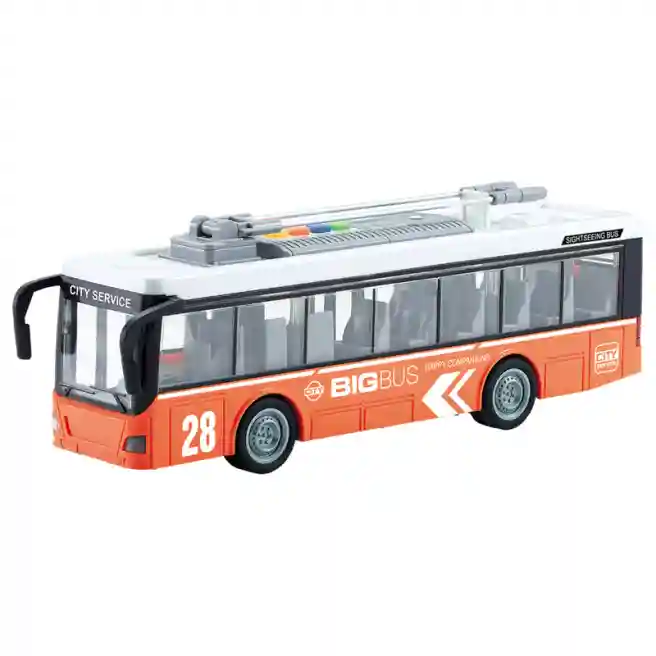 WY Троллейбус инерц. "Single-Deck Trolleybus" оранж. (свет,звук), код 36209