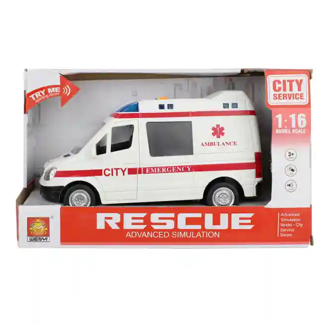 WY Машина инерционная 1:16 "Ambulance Van" (свет, звук), код 36257