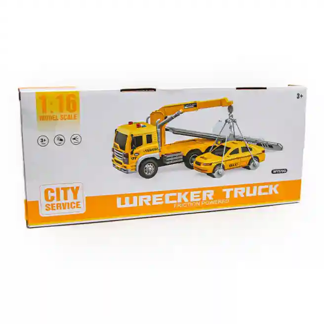 WY Camion cu inertie 1:16 (lumini,sunete), galben cod 51019