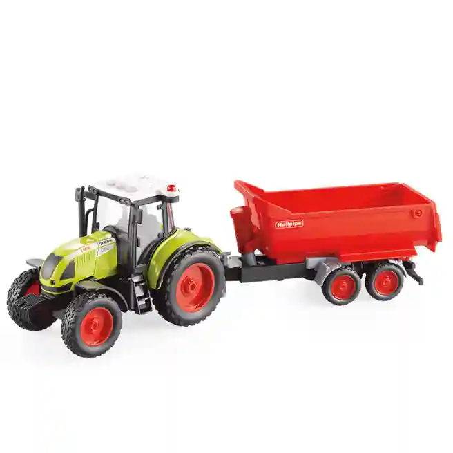 WY Tractor cu inerție 1:16 "Trailered Farm Tractor" (lumini, sunete), cod 36202