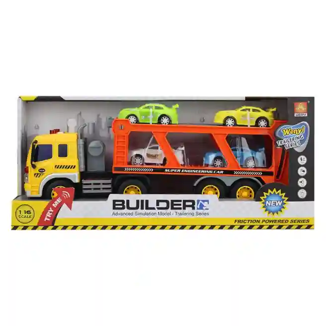 WY Transportator auto cu inerție 1:16 "Auto Transport Trailer Truck" (lumini, sunete), cod 36219