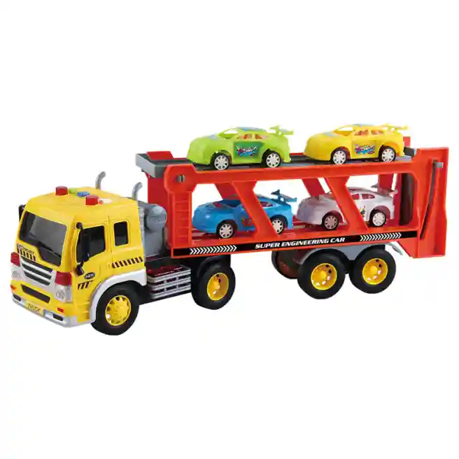 WY Transportator auto cu inerție 1:16 "Auto Transport Trailer Truck" (lumini, sunete), cod 36219