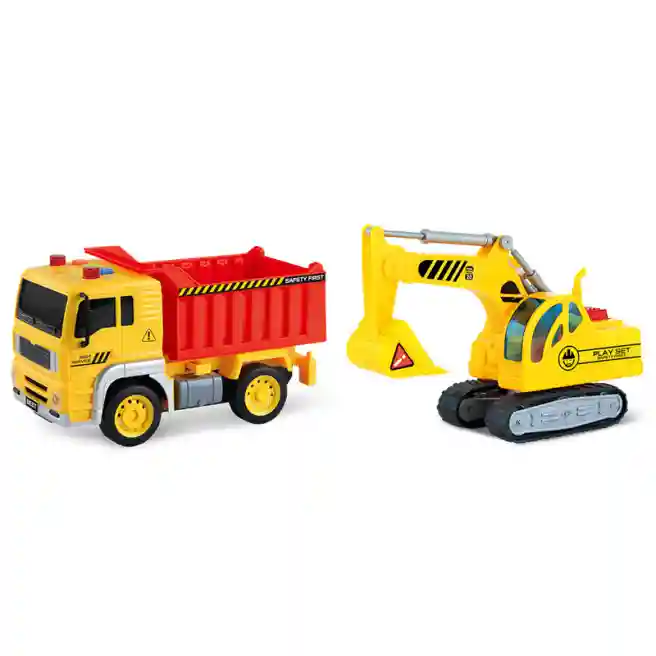 WY Basculantă cu inerție 1:20 + Excavator 1:18 WY570C, cod 36220