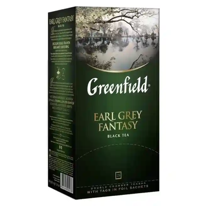 Ceai GREENFIELD "Earl Grey Fantasy", cu bergamot, 25 pachetele