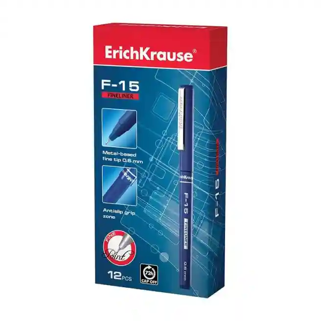 Pix roller Erich Krause Fineliner F-15, 0.6 мм, albastru