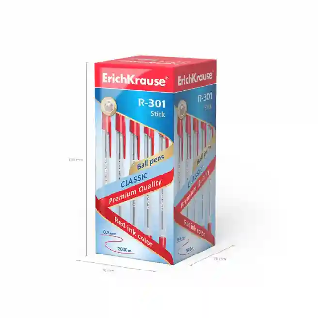 Pix cu bila Erich Krause 1mm, R-301 Stick, rosu