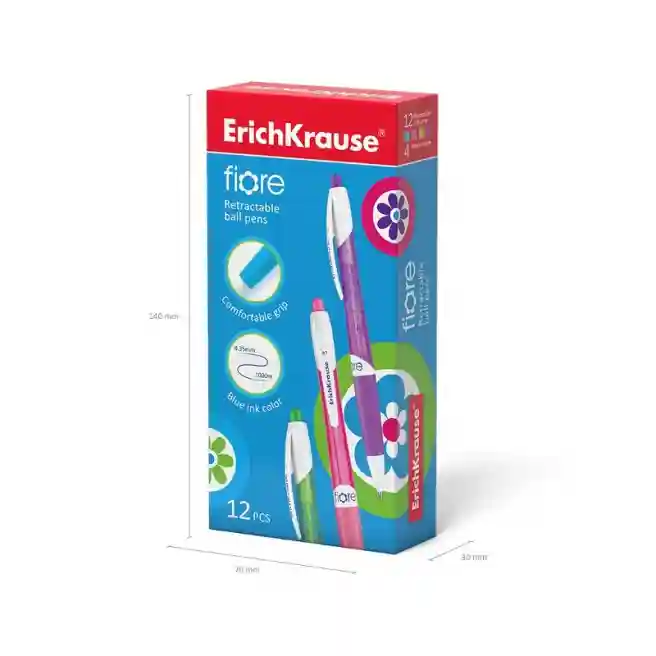 Pix roller cu buton Erich Krause Fiore albastru, 0,7 mm