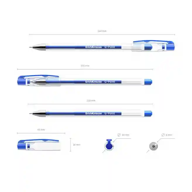 Ручка гелевая Erich Krause  G-POINT синяя 0,38 mm