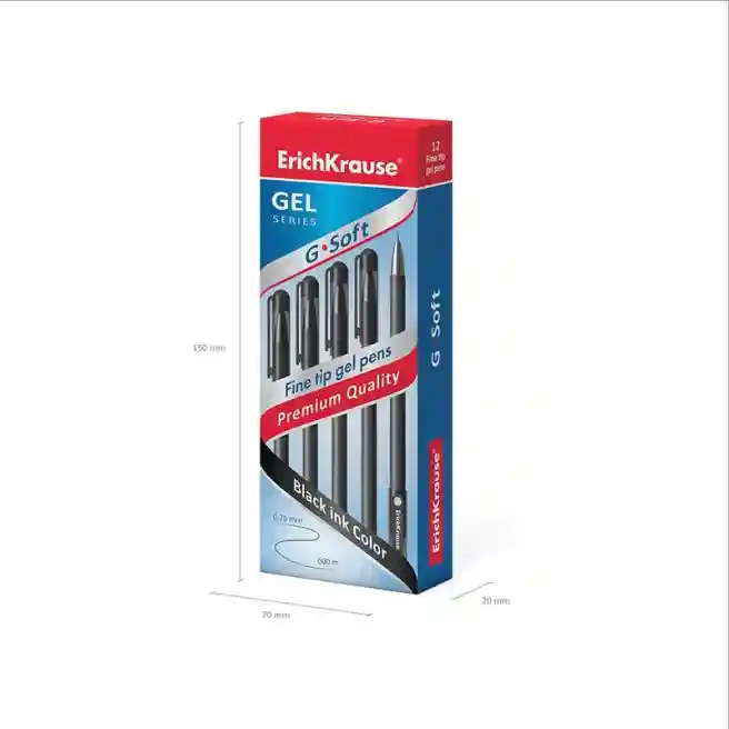 Pix cu gel Erich Krause G-SOFTgel, negru, 0,38 mm