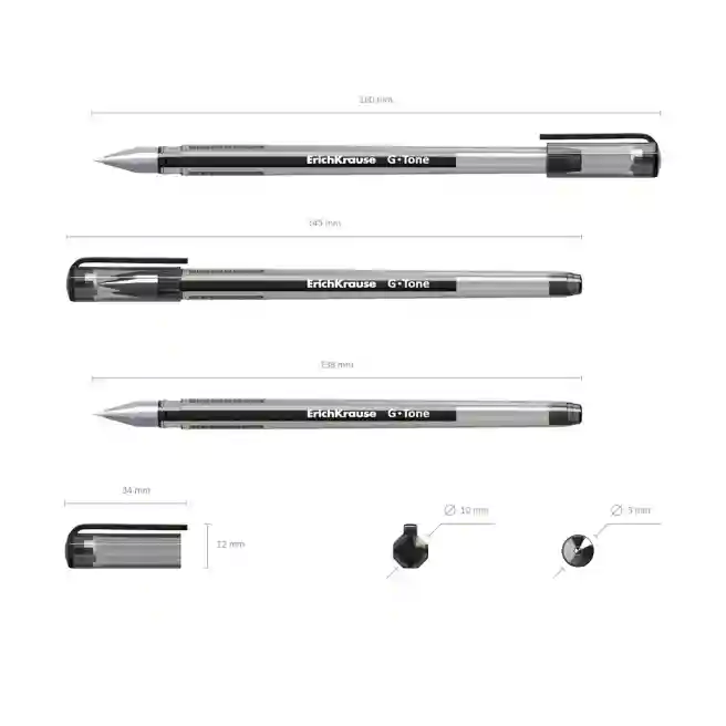 Ручка гелевая Erich Krause G-TONE, черный, 0.5 mm