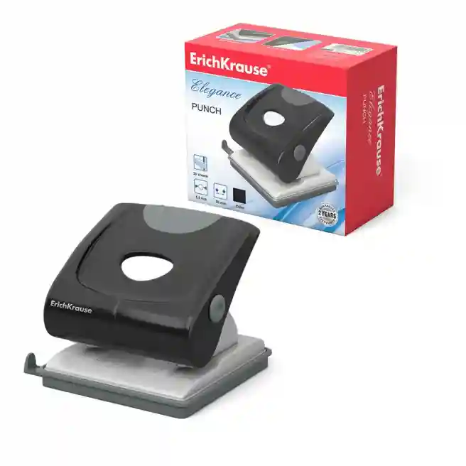 Perforator Erich Krause ELEGANCE (30 foi), negru