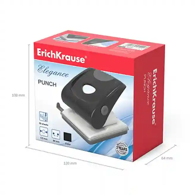 Perforator Erich Krause ELEGANCE (30 foi), negru