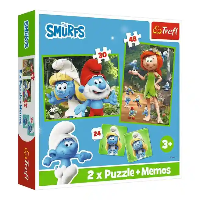 TF Puzzle - "2in1+memos" - Smurfs have fun / The Smurfs, cod 61275