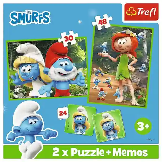 TF Puzzle - "2in1+memos" - Smurfs have fun / The Smurfs, cod 61275