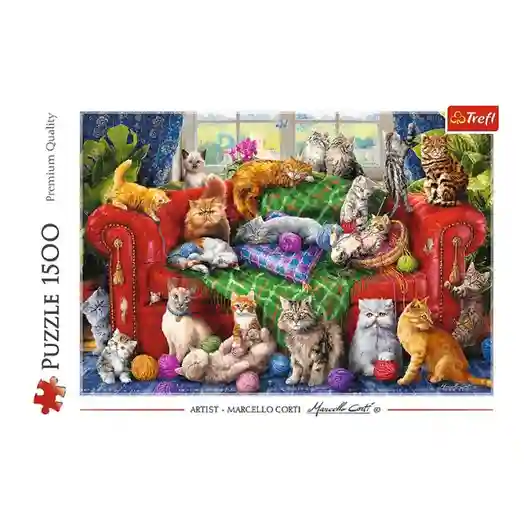 TF puzzles "1500" - "Kittens on the Sofa" , cod 50358