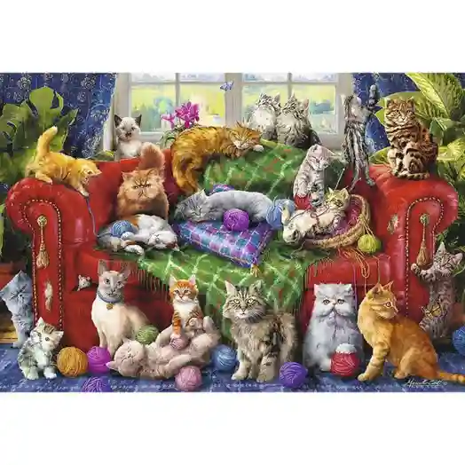 TF puzzles "1500" - "Kittens on the Sofa" , cod 50358